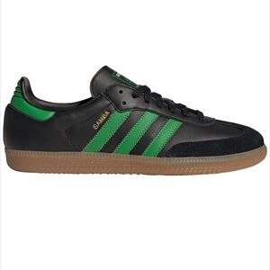 Adidas Samba Black and Green Sneakers